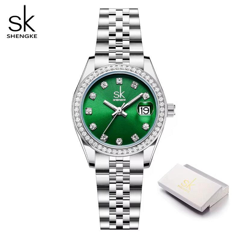 Shengke Luxury Ladies Quartz Watch – Diamante Design, Fashionable Women’s Wristwatch | Top Seller & Perfect Gift