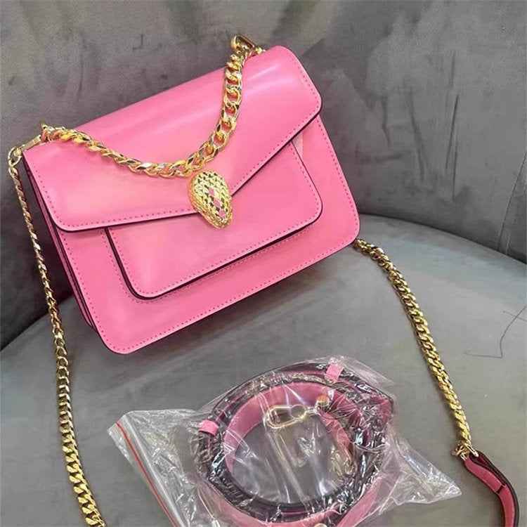 Serpenti Leather Crossbody Bag – Maxi Chain Luxury Designer Bag