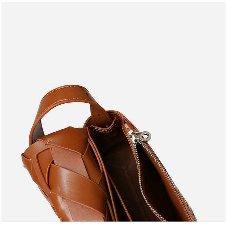 Woven Leather Crossbody Bag – Handmade Designer-Inspired Shoulder Bag
