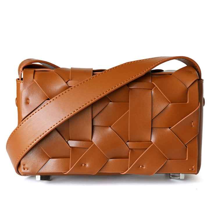 Woven Leather Crossbody Bag – Handmade Designer-Inspired Shoulder Bag