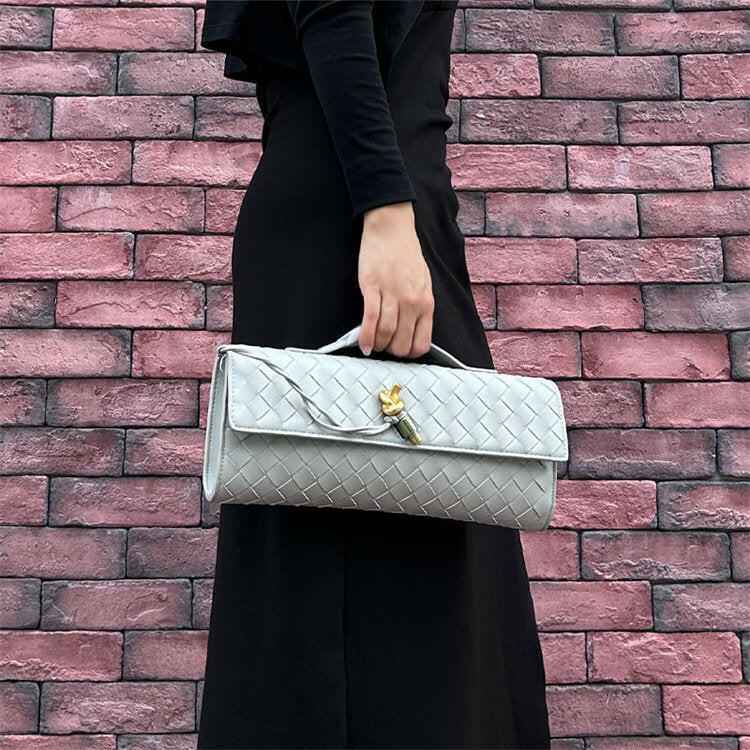 Woven Leather Clutch - Luxury Designer-Inspired Evening Bag for Timeless Elegance