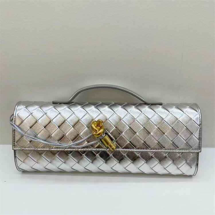 Woven Leather Clutch - Luxury Designer-Inspired Evening Bag for Timeless Elegance