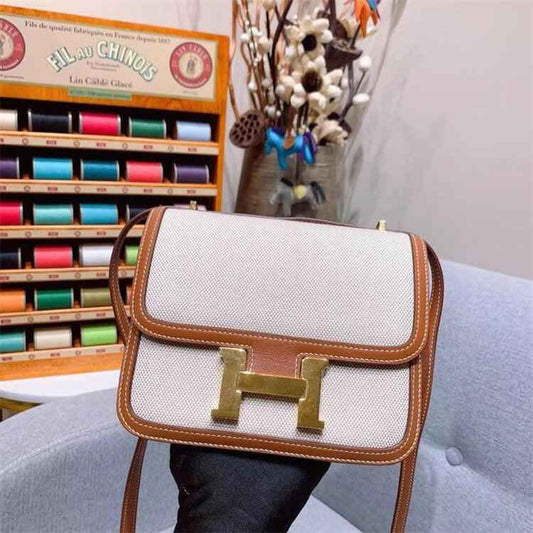 Trendy Canvas Crossbody Bag – Designer-Inspired Leather Shoulder Bag