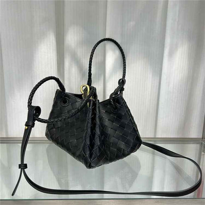 Luxury Woven Leather Tote - Designer-Inspired Bucket Bag