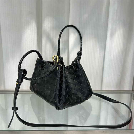 Luxury Woven Leather Tote - Designer-Inspired Bucket Bag