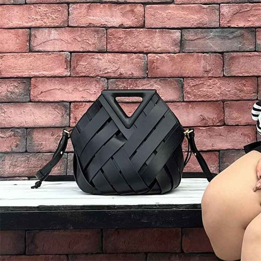 Luxury Woven Leather Satchel - Designer Hobo Shoulder Bag
