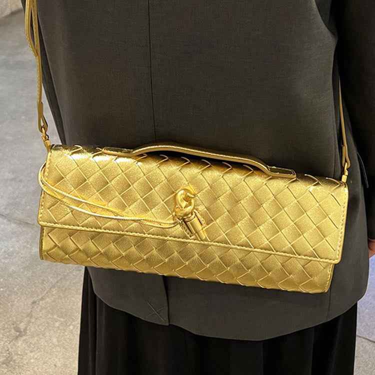 Woven Leather Clutch - Luxury Designer-Inspired Evening Bag for Timeless Elegance
