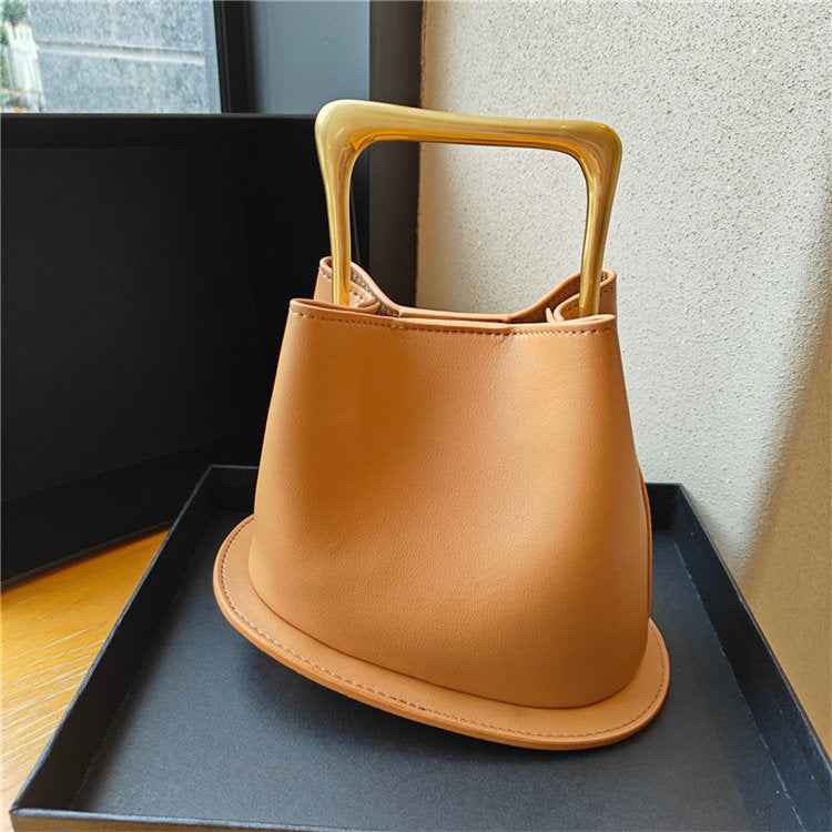Luxury Genuine Leather Bucket Bag – Designer Women’s Purse