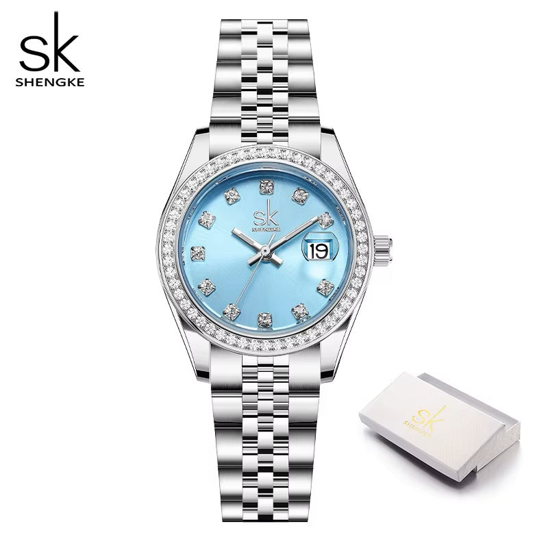 Shengke Luxury Ladies Quartz Watch – Diamante Design, Fashionable Women’s Wristwatch | Top Seller & Perfect Gift