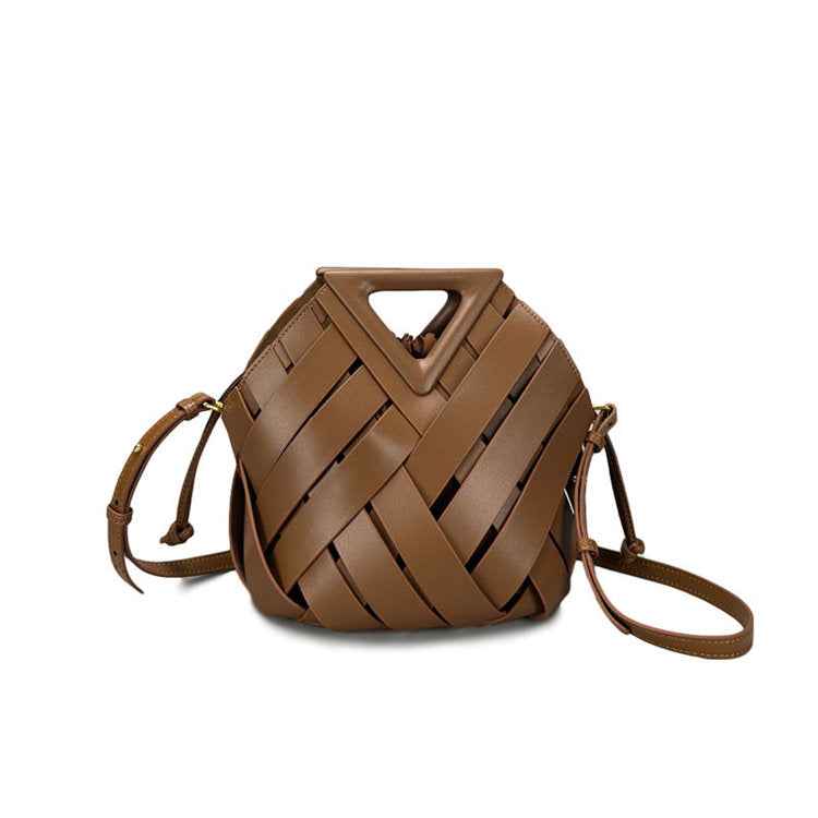 Luxury Woven Leather Satchel - Designer Hobo Shoulder Bag