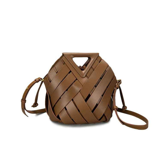 Luxury Woven Leather Satchel - Designer Hobo Shoulder Bag