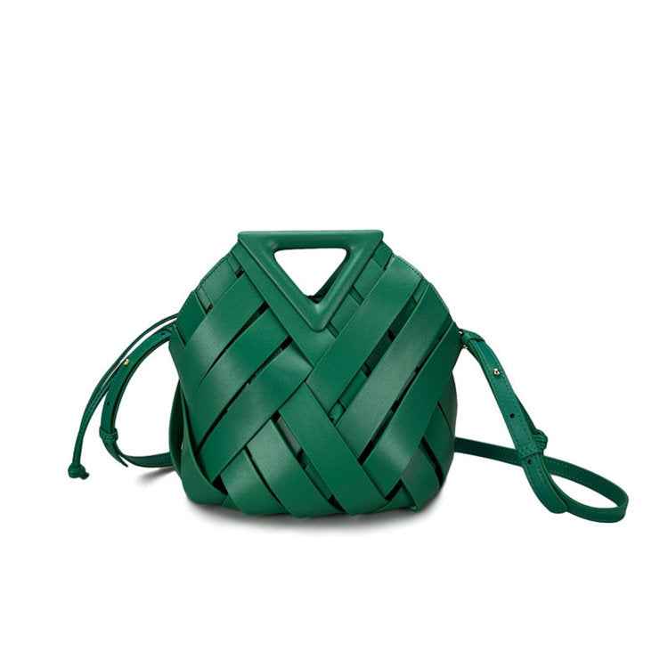 Luxury Woven Leather Satchel - Designer Hobo Shoulder Bag