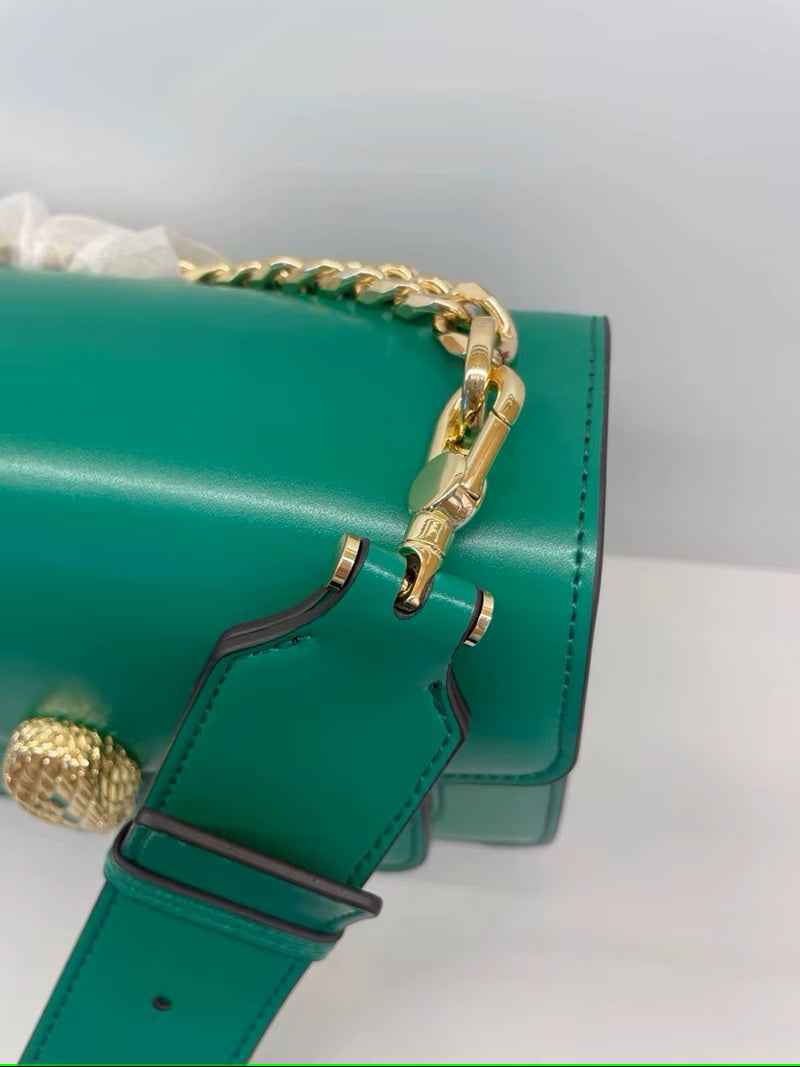 Serpenti Leather Crossbody Bag – Maxi Chain Luxury Designer Bag