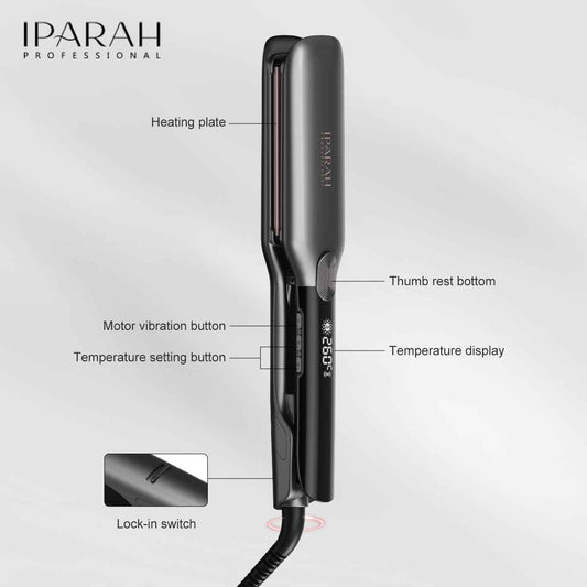 IPARAH Professional Wide Flat Iron Hair Straightener – Fast Heat, Ionic Styling
