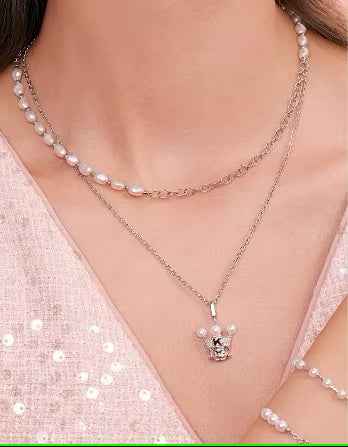 POP MART Labubu Popop Royal Molly Silver Necklace - 925 Silver Jewelry