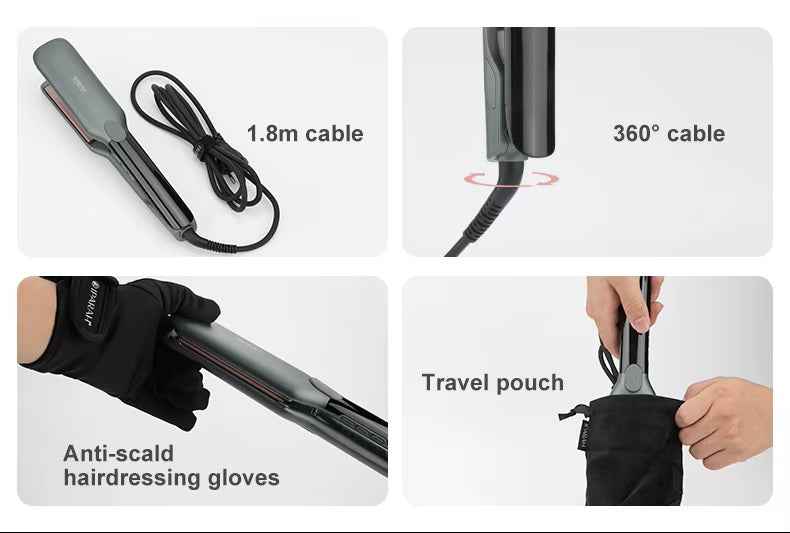 IPARAH Professional Wide Flat Iron Hair Straightener – Fast Heat, Ionic Styling