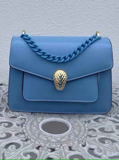 Serpenti Leather Crossbody Bag – Maxi Chain Luxury Designer Bag