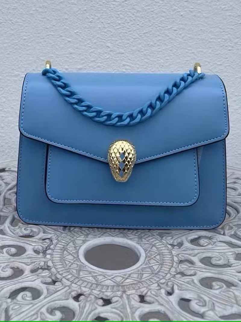 Serpenti Leather Crossbody Bag – Maxi Chain Luxury Designer Bag