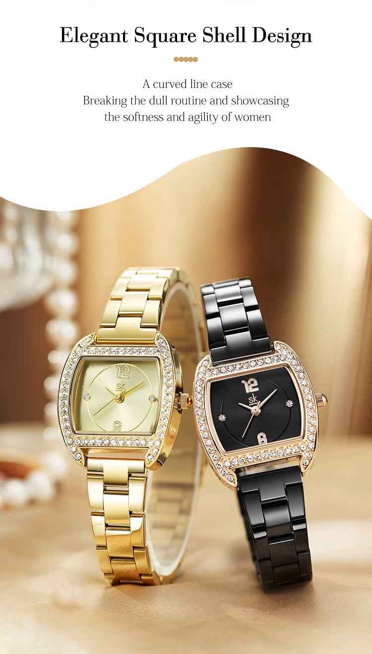 Shengke Ladies Wrist Watch – Hot Selling Luxury Stainless Steel Women’s Design Relojes de Mujer