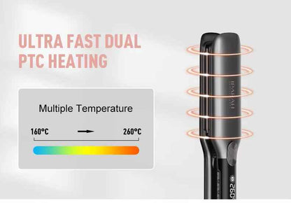 IPARAH Professional Wide Flat Iron Hair Straightener – Fast Heat, Ionic Styling
