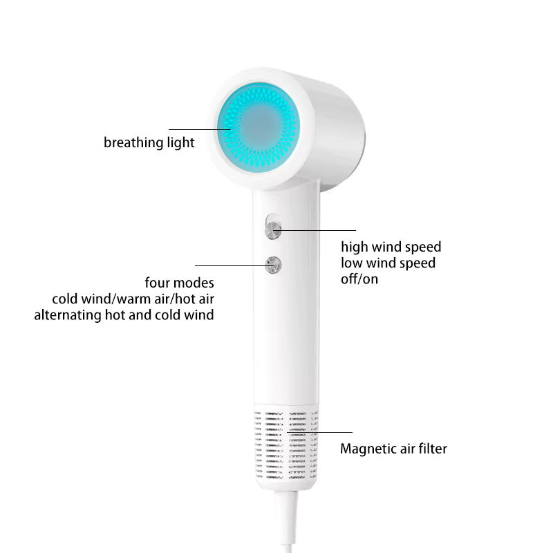 FivePlus 1600W Brushless Travel Hair Dryer – Ionic & Essential Oil