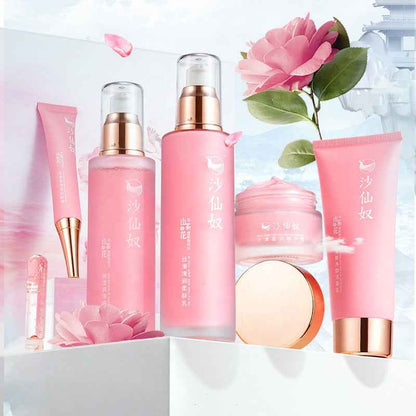 Pink Vegan Hydration Skincare Set – 11-Piece Anti-Aging Camellia Facial Care Gift Kit