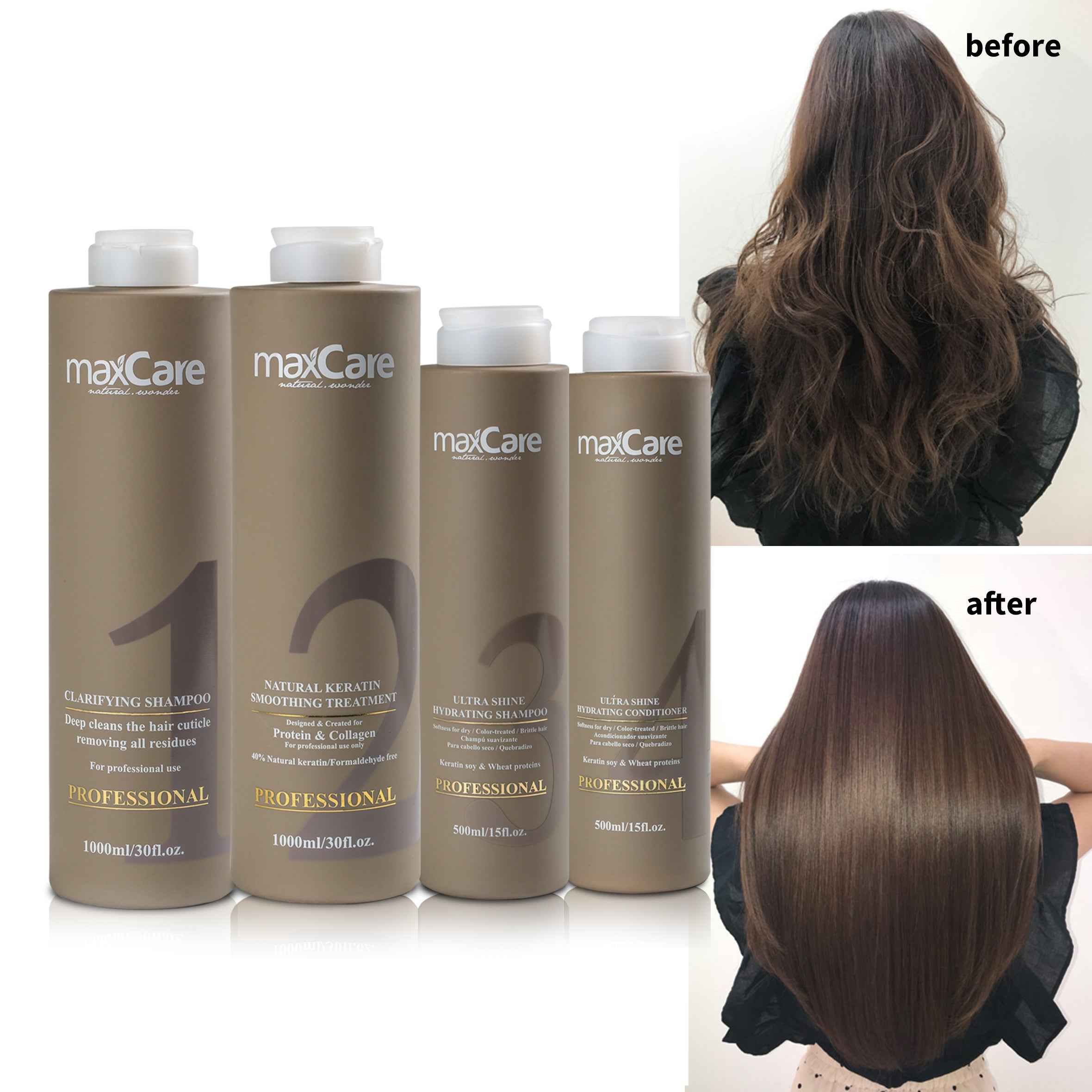MaxCare Brazilian Keratin Treatment Full Set – Long-Lasting Anti-Frizz