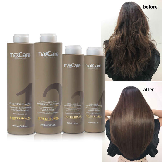 MaxCare Brazilian Keratin Treatment Full Set – Long-Lasting Anti-Frizz