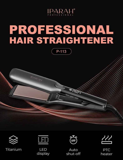 IPARAH Professional Wide Flat Iron Hair Straightener – Fast Heat, Ionic Styling