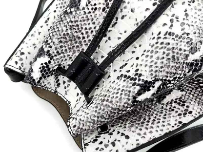 Luxury Snakeskin Leather Bucket Bag – Designer Drawstring Purse