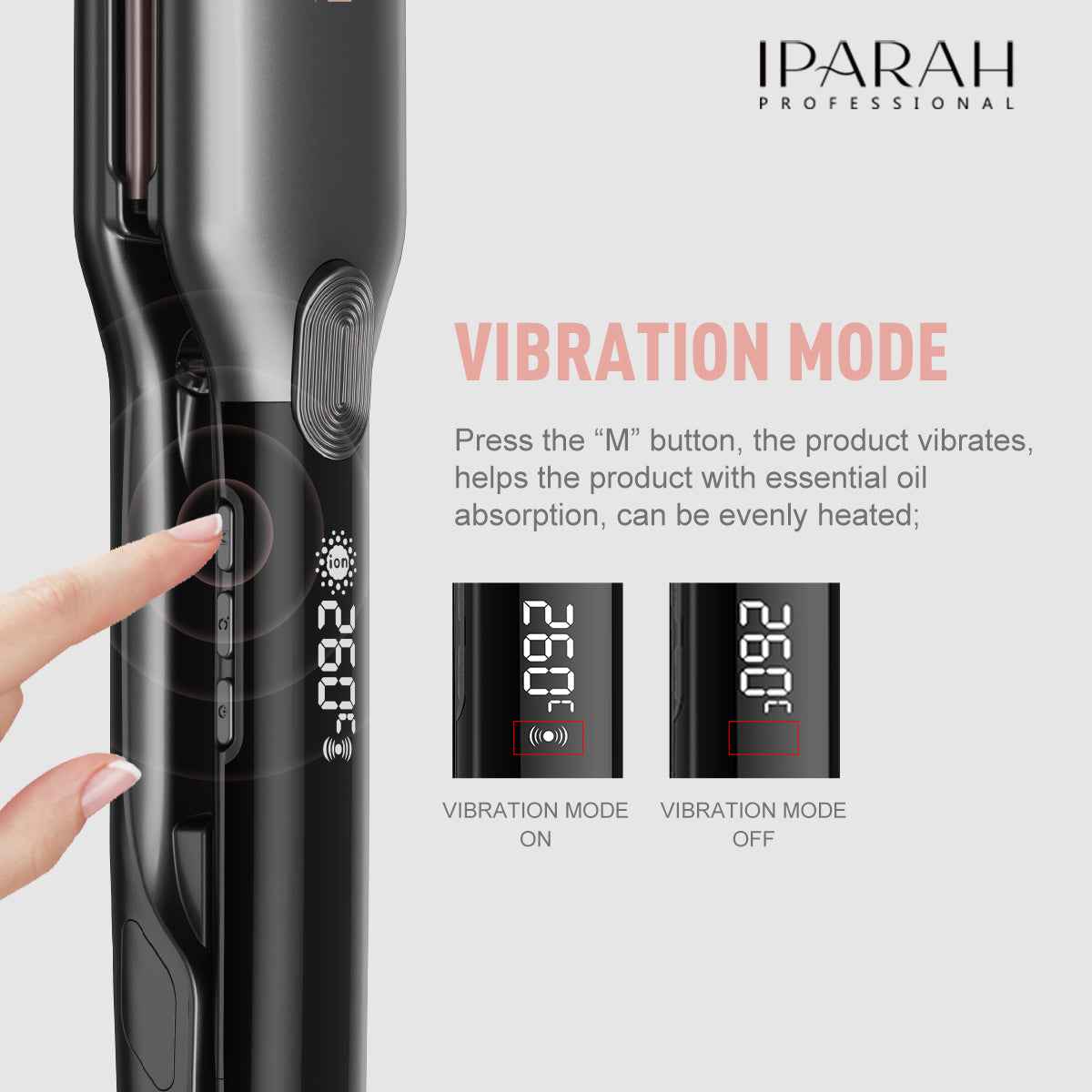 IPARAH Professional Wide Flat Iron Hair Straightener – Fast Heat, Ionic Styling