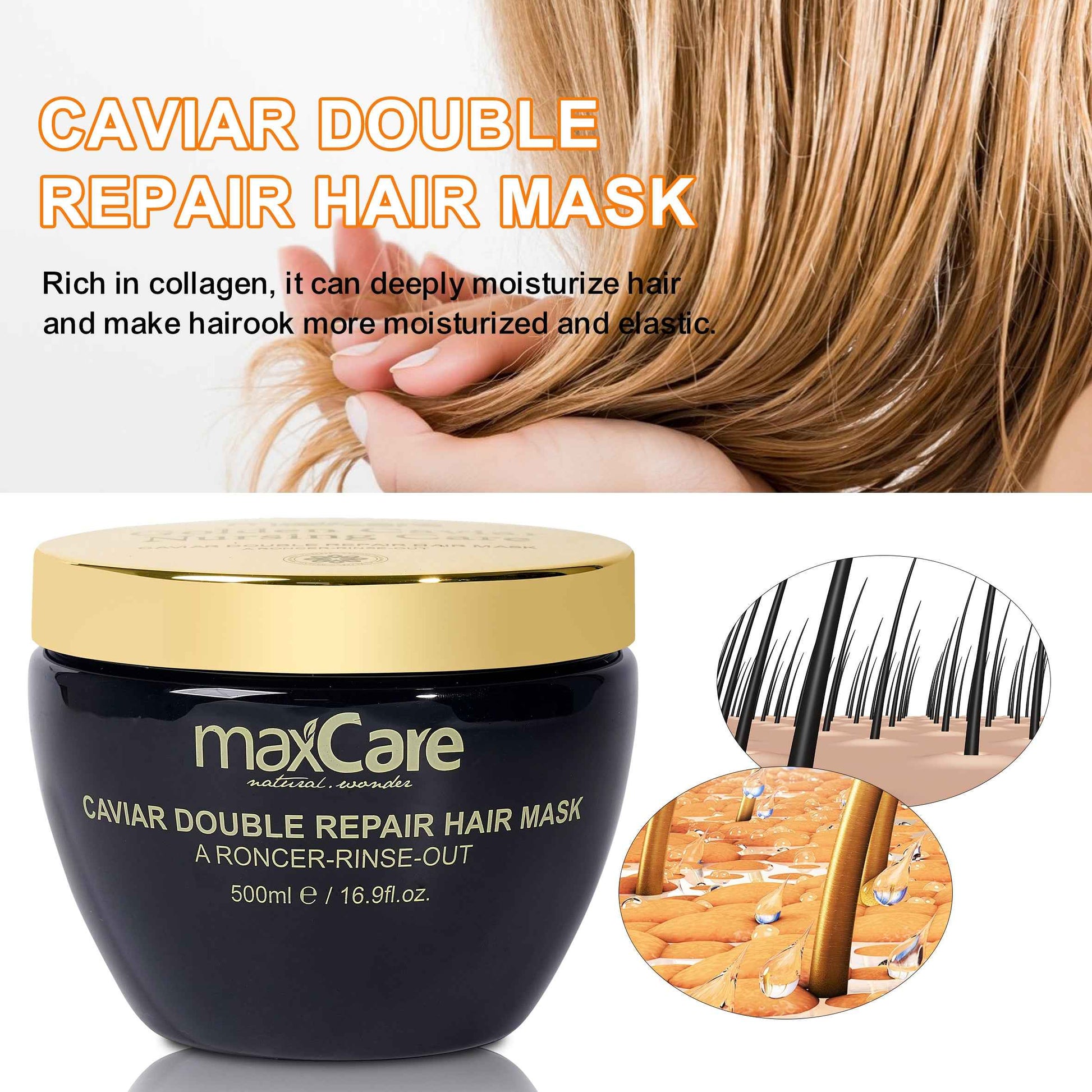 MaxCare Caviar Deep Treatment Hair Mask 500ml – For Dry, Damaged Hair