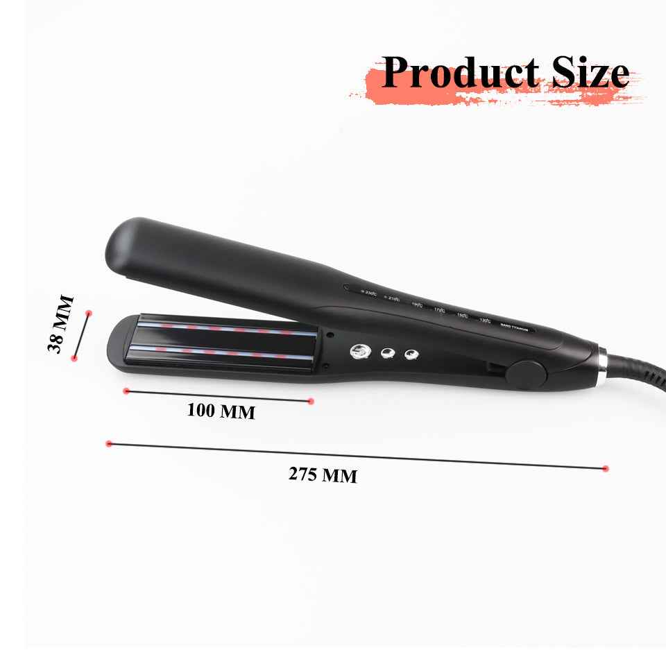 GLADAY Hair Straightener - 3-in-1 Red Infrared Titanium Tool, 230°C