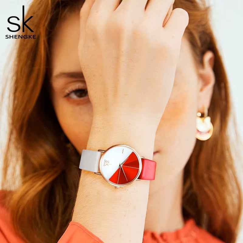 Shengke K0095L Women’s Quartz Watch – Moissanite Dial, Elegant Design