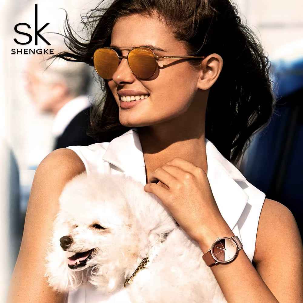 Shengke K0095L Women’s Quartz Watch – Moissanite Dial, Elegant Design
