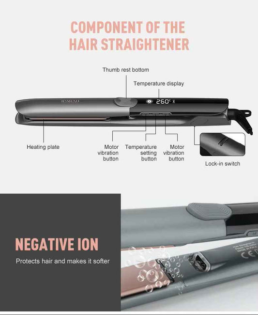 IPARAH P-112 Ionic Hair Straightener 260℃ Flat Iron with LED Display
