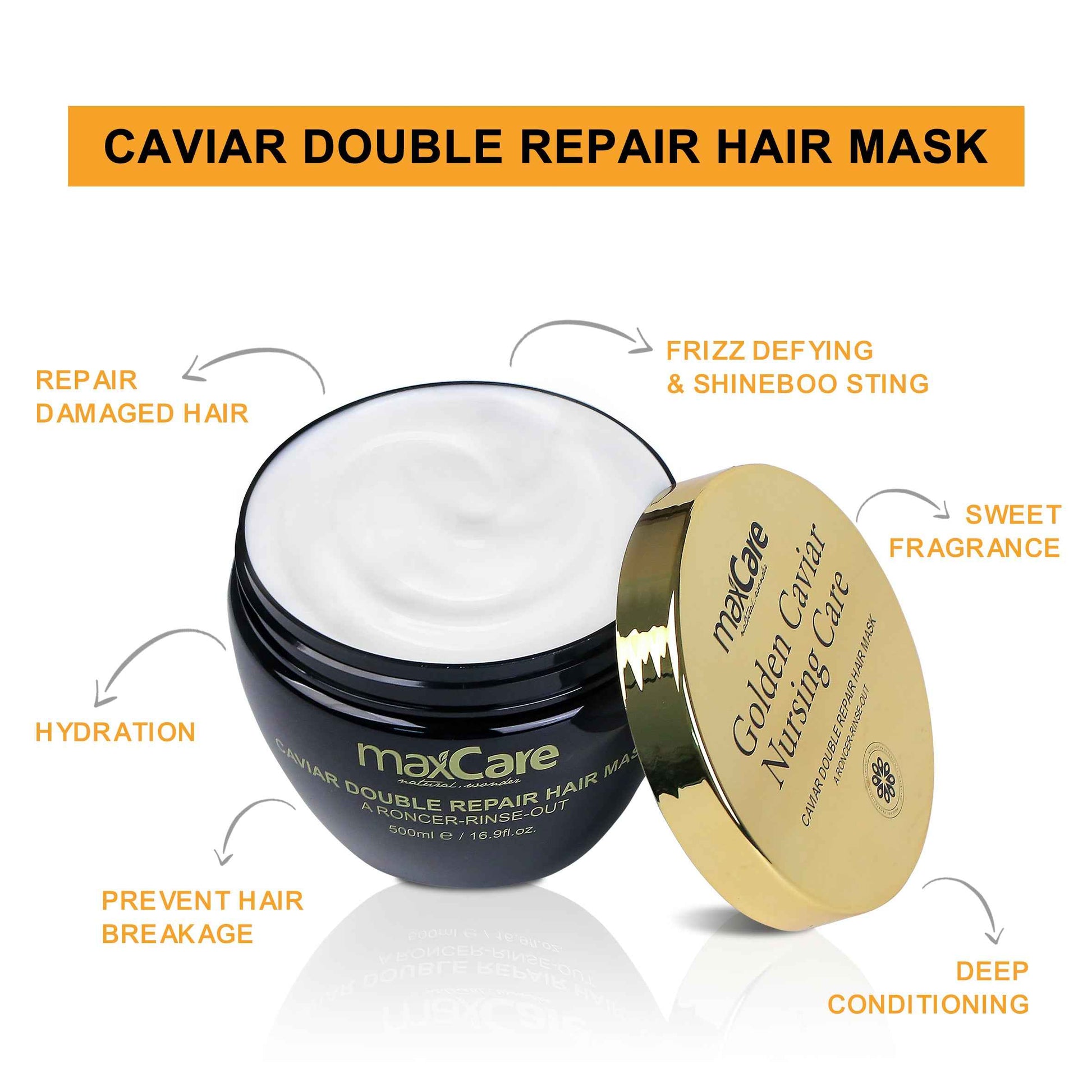 MaxCare Caviar Deep Treatment Hair Mask 500ml – For Dry, Damaged Hair