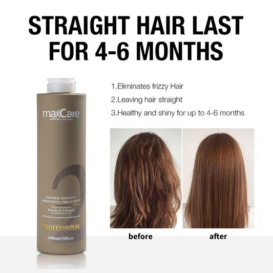 MaxCare Brazilian Keratin Treatment Full Set – Long-Lasting Anti-Frizz