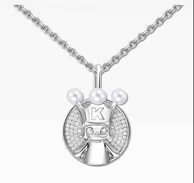 POP MART Labubu Popop Royal Molly Silver Necklace - 925 Silver Jewelry