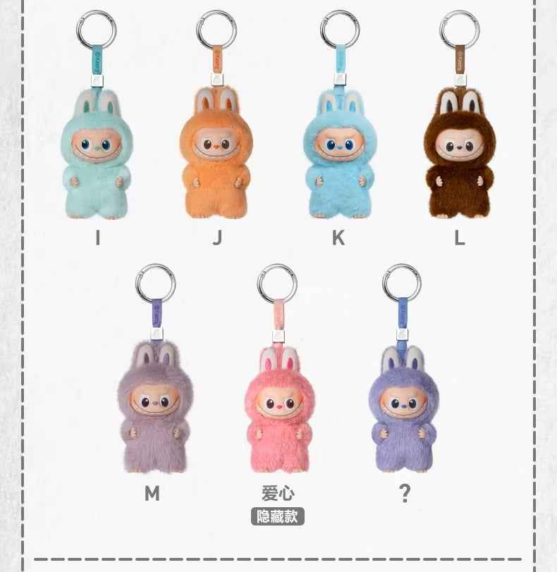 Mini POPMART V4 Labubu Plush Keychain – A-M & N-Z Blind Box Mystery