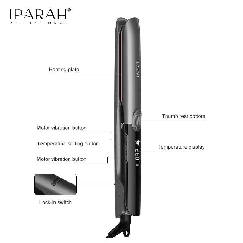 IPARAH P-112 Ionic Hair Straightener 260℃ Flat Iron with LED Display