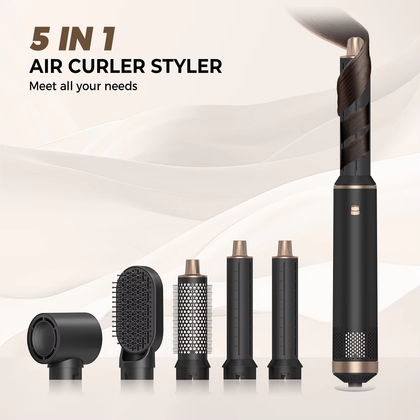FivePlus 5-in-1 Hair Styler & Dryer – Straighten, Curl & Volumize