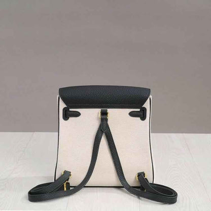 Luxury Leather Backpack Tote - Vintage Kelly-Inspired Design for Elegant Carrying