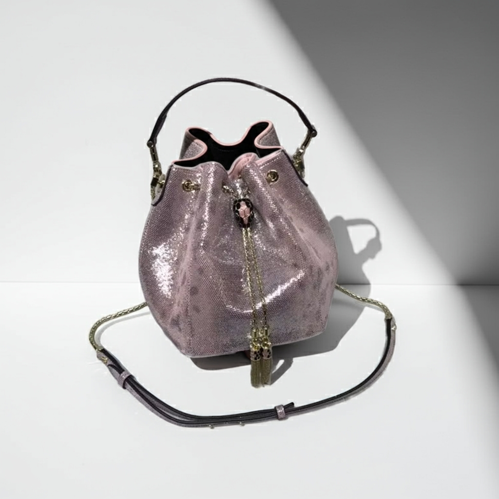 Luxury Snake Skin Leather Bucket Bag – Fashion Tote for Women - Trend Den
