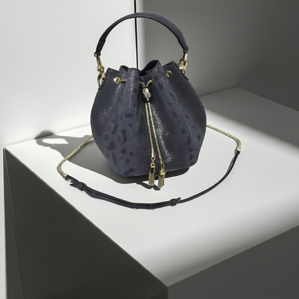 Luxury Snake Skin Leather Bucket Bag – Fashion Tote for Women - Trend Den