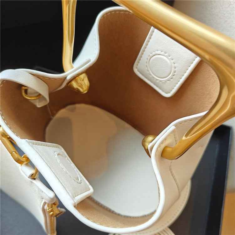 Luxury Genuine Leather Bucket Bag – Designer Women’s Purse